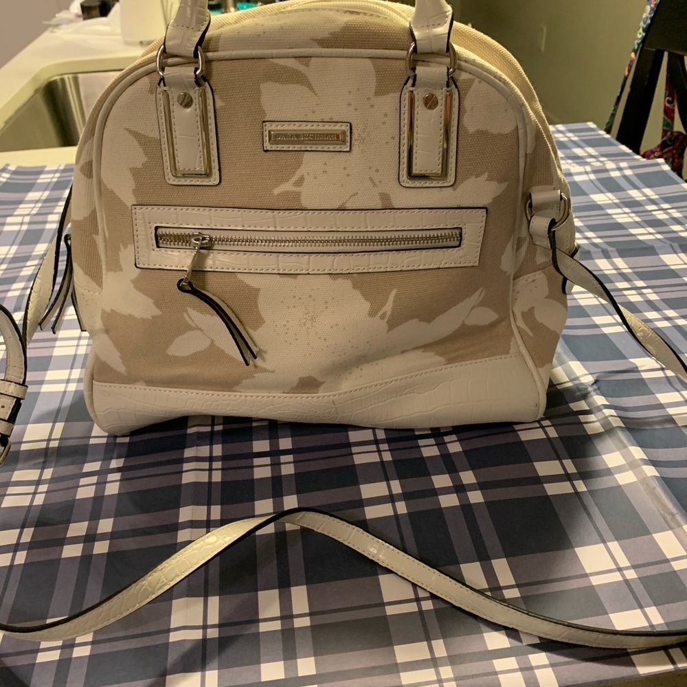 Dana Buchman Leather/ canvas summer purse